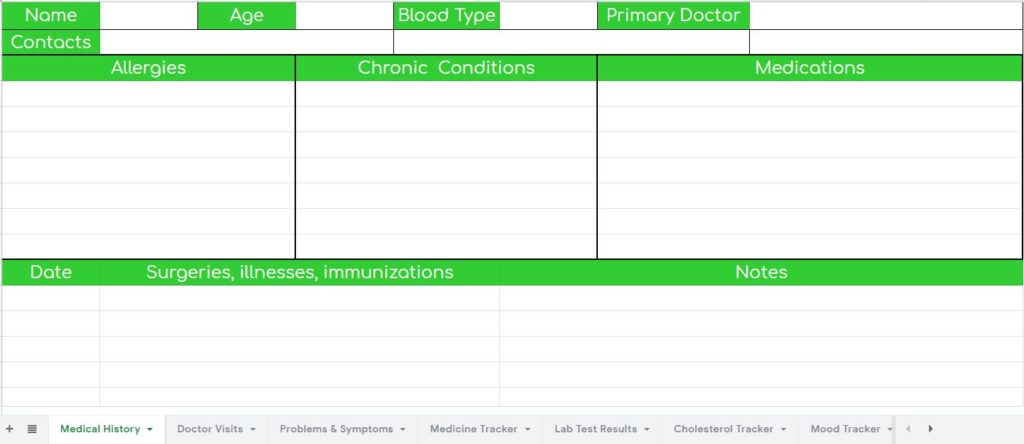 Vitality! Medical Tracker: Your Essential Medical Tracking Template ...